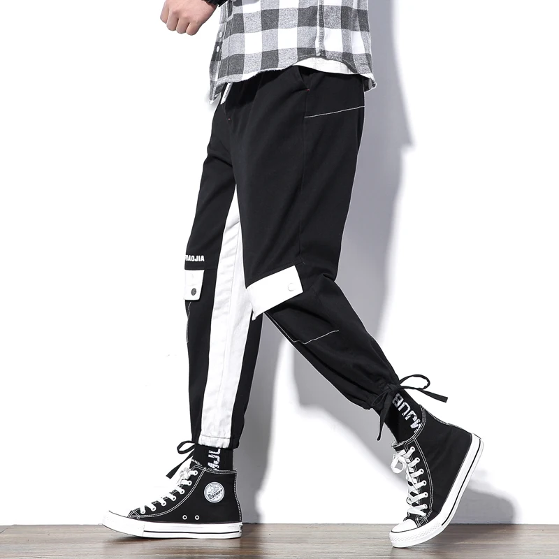 M-5XL 2019 Spring Track Pants Men Sweatpants Mens Joggers Pants Cargo Camo Tactical Harem Zipper Pants Men