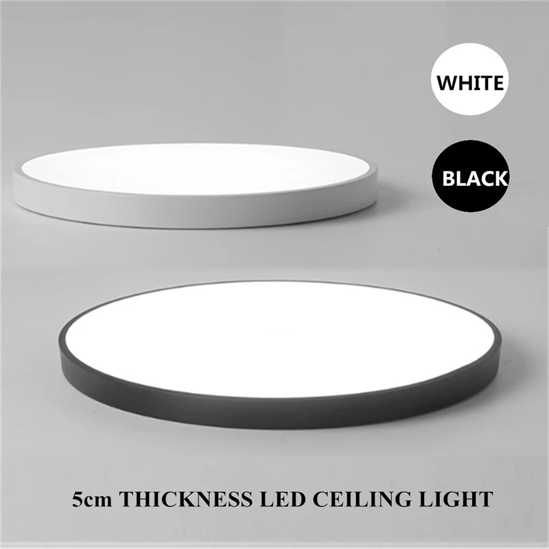 LED Ceiling Lights Ceiling Light Lamp 5cm Thin Round 12W/18W/30W Living Room Bedroom Light Black/White Lampara Techo Plafondlamp