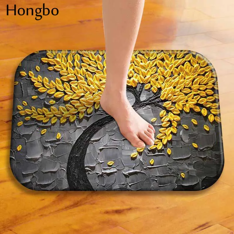 Hongbo 3D яркое Дерево картина маслом ковер Противоскользящий напольный коврик в ванную комнату кухня Открытый коврик передняя дверь коврик - Цвет: 6
