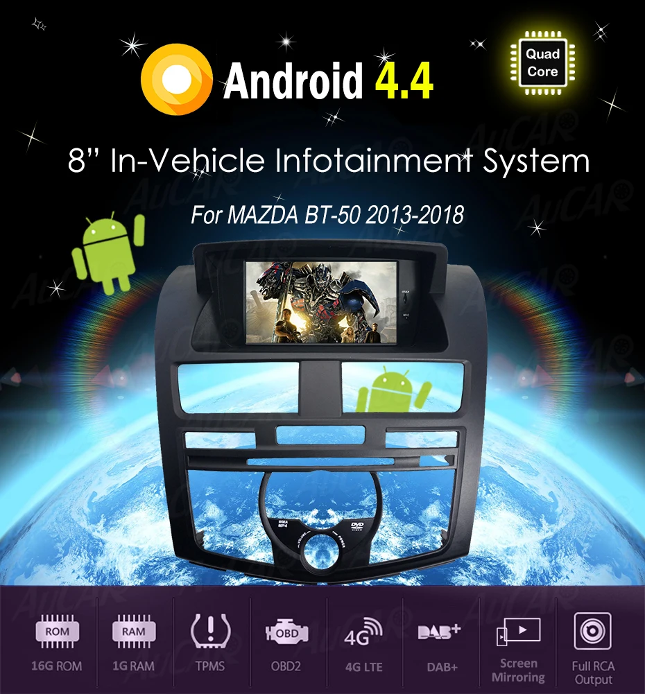 Android для Mazda BT-50 автомобильный dvd-плеер 10," Автомобильная магнитола для Mazda bt50 HD 1024*600 радио с Bluetooth и GPS wifi 4G стерео DVD ips