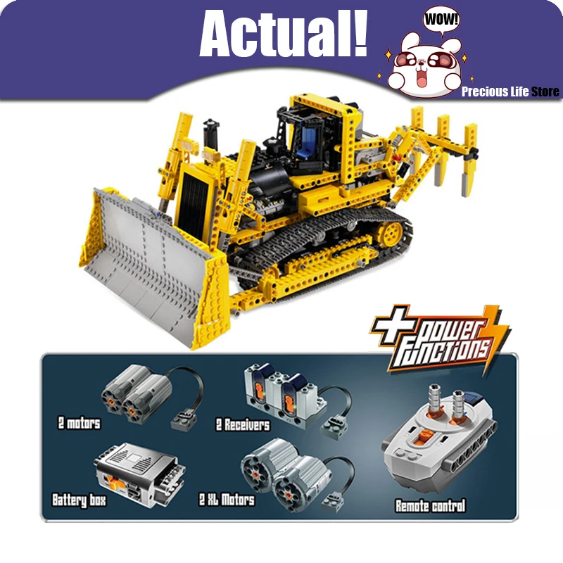 

LEPIN 20008 Motorized Bulldozer Technic Building Blocks Bricks Toys For Children brinquedos 1384PCS Compatible legoINGly 8275