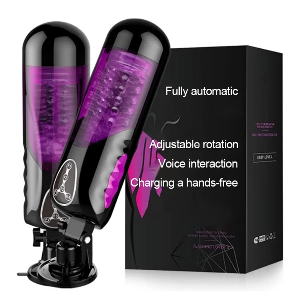 Automatic Male Masturbator Aircraft Cup Deep Throat Oral Sucking Masturbator Cup Rotating Pocket Pussy Blowjob Sex