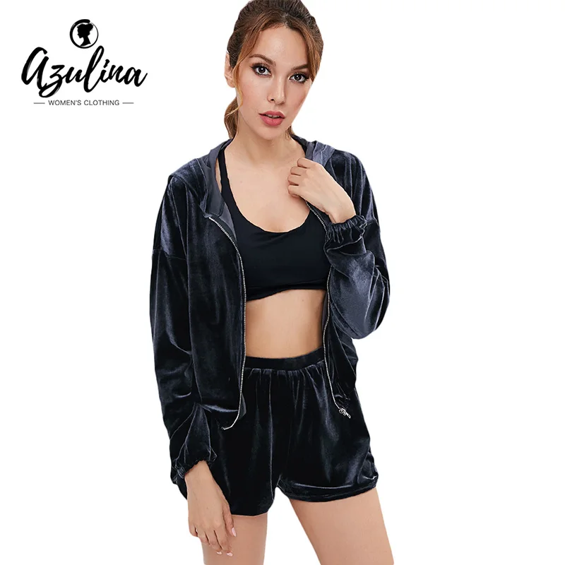AZULINA Women Set Casual Drop Shoulder Coat High Waist