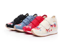 Вышитые Обувь для девочек парусиновая обувь весной и летом спортивные Детская обувь Национальный стиль обувь для детей
