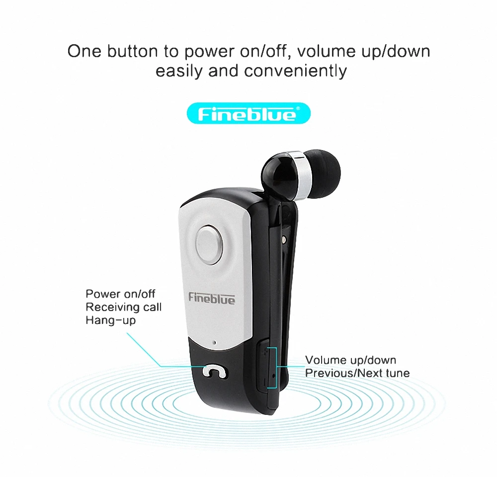 Fineblue F960 bluetooth беспроводная гарнитура для наушников+ микрофон+ зажим для смартфонов Прямая