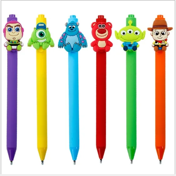 Университет Монстров конфетный цвет, матовый 0,5 мм Черная гелевая ручка История игрушек креативные Обучающие канцелярские принадлежности шариковая ручка для детей