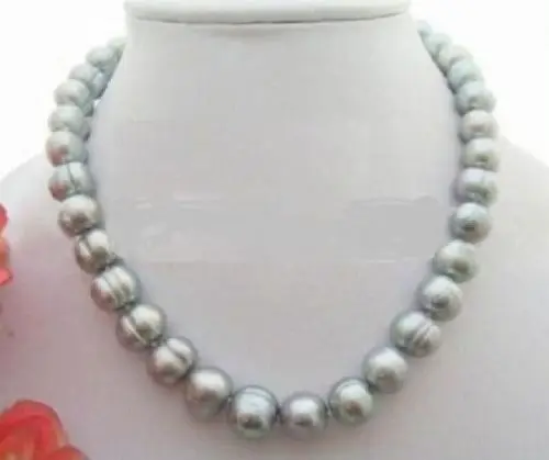 

huij 0033068 Charming AAA+ 11-13MM South Sea Gray Baroque Pearl Necklace