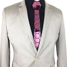 Романтическое розовое зеркало акриловый модный тонкий галстук мужской Брошь маленький цветок из прозрачного хрусталя подарок пурпурный женский тощий галстук шестигранный