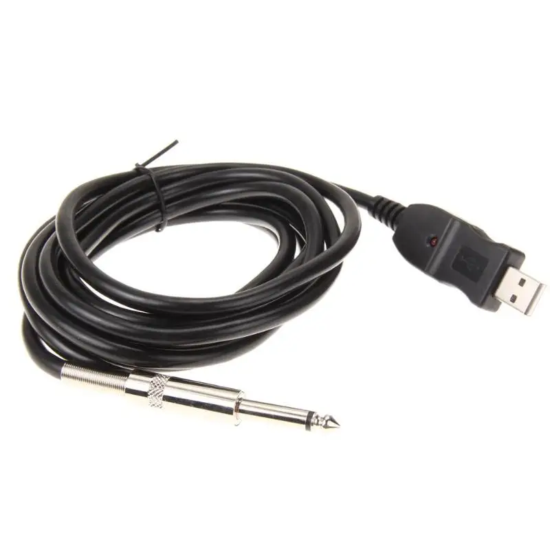 

Guitar Bass 1/4'' 6.3mm To USB Link Connection Instrument Cable Adapter Converter USB Guitar Cable 3M