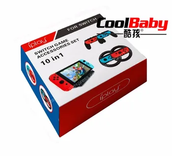 

10 in 1 Accessories Set for Nintend Switch 4 * Steer Wheel Handle for Joy-con Grip 4 * Controller Grips Type-C Cable Charge r30