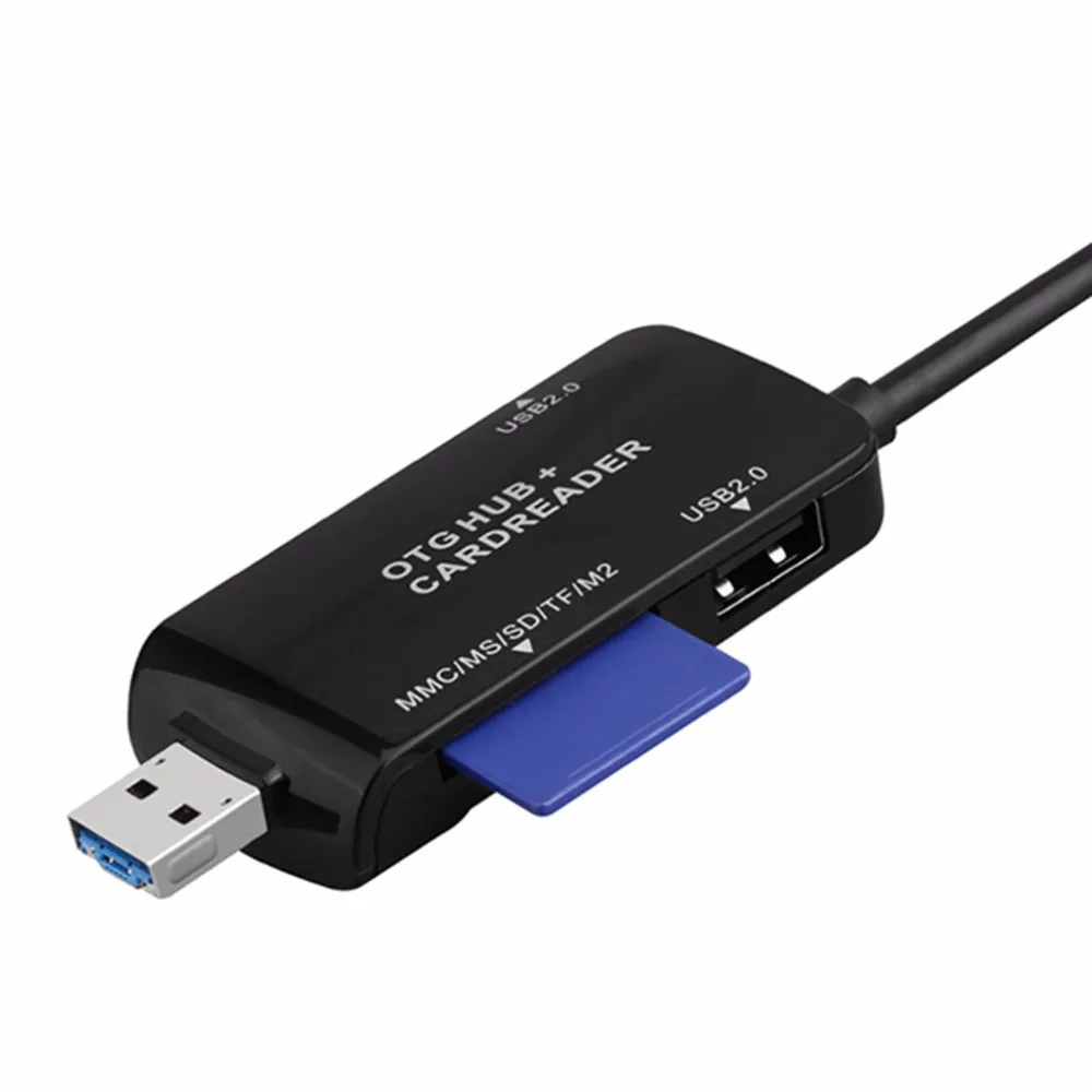 Универсальный OTG 2 Порты и разъёмы USB2.0 HUB с Secure Digital карты памяти/TF/MS/MMC/M2 карты расширения читатель телефон