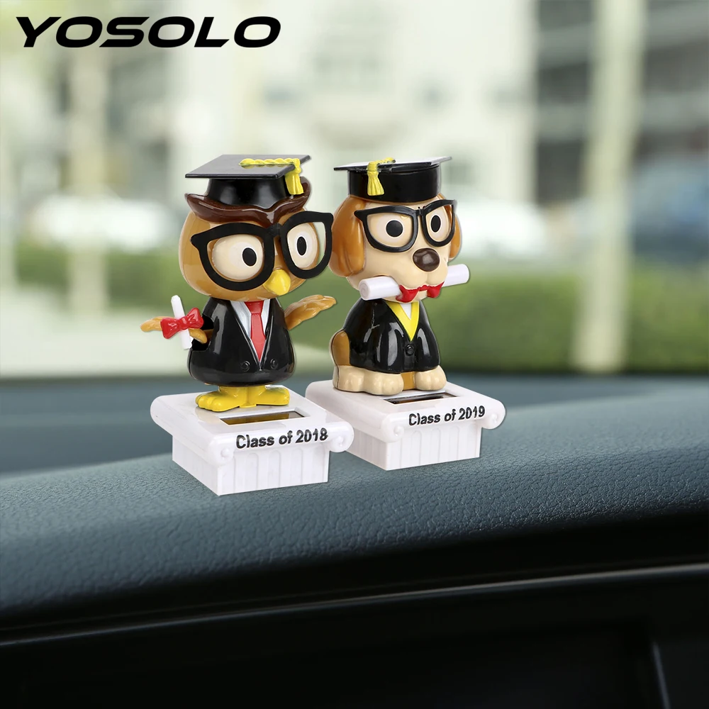 

YOSOLO Dashboard Decoration Cute Owl Dancing Toy Auto Shaking Head Toy Solar Energy Swinging Dog Gift Car Styling Car Ornament