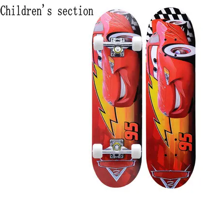 Многошаблонный выбор для начинающих на открытом воздухе четырехколесный двойной Скейтборд Кленовая длинная доска. Подходит для взрослых и детей - Цвет: Children section 02