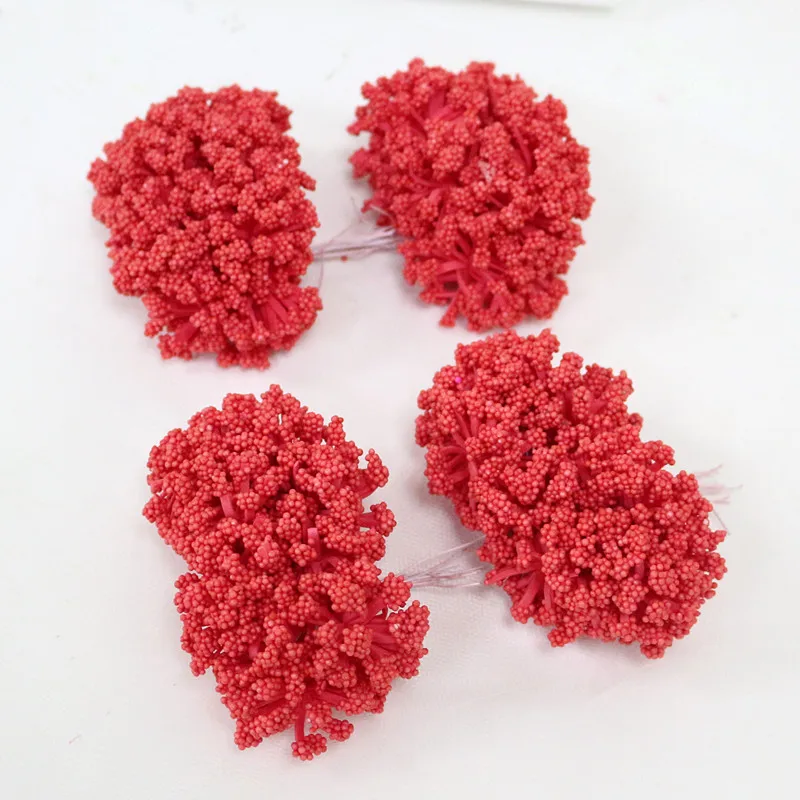 Flone Mini Fake Fruit Small Berries Artificial Flower Cherry Stamen Bouquet Wedding Christmas Party Xmas Decor Art Floral (12)