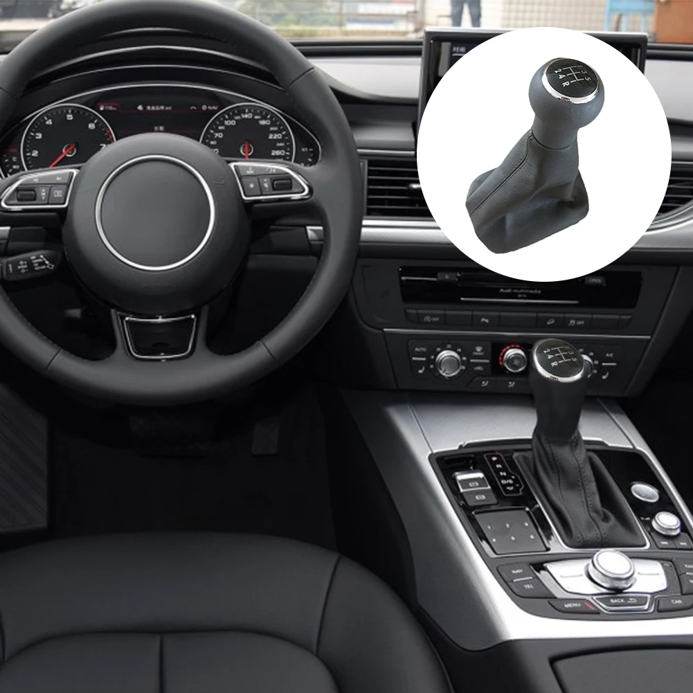 Автомобильный рычаг переключения передач Ручка 5 скоростей автомобильная ручка трансмиссии стартовый ключ набор ручного управления черный для Audi A6
