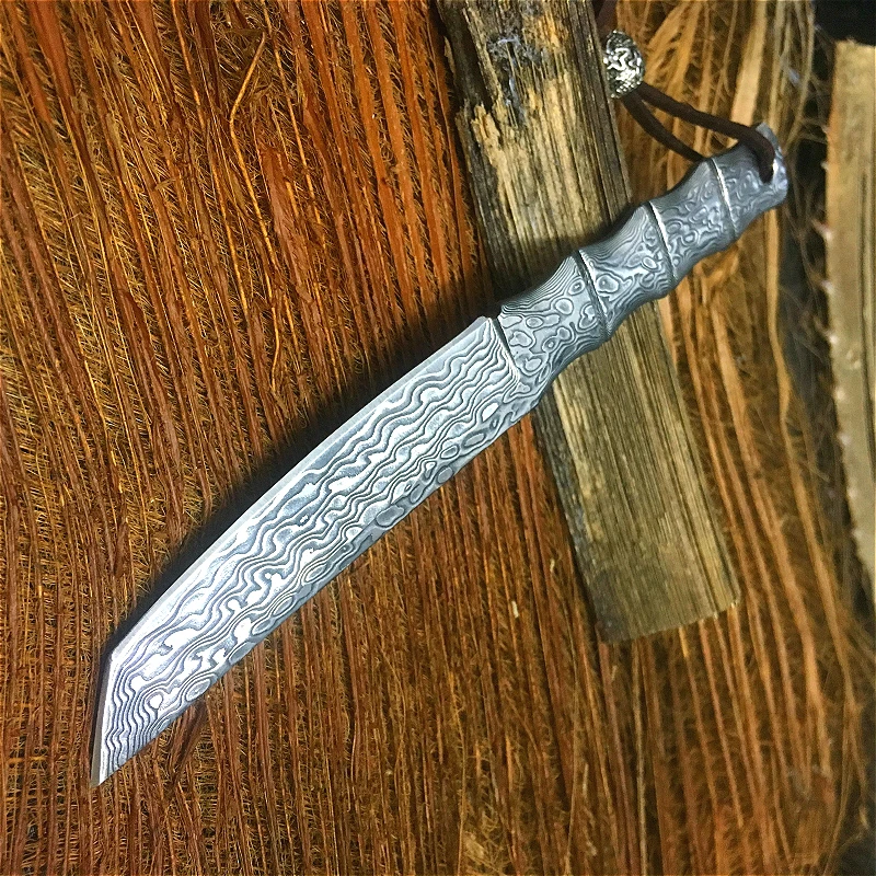 Пегаси Дамасская сталь небольшой прямой нож ручной подарок нож острый нож высокая твердость ковка Открытый нож жизни