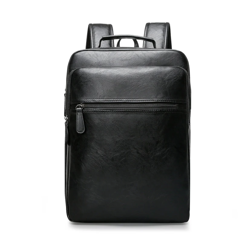 Мужские деловые повседневные Рюкзаки для школы, дорожная сумка черного цвета из искусственной кожи, мужские модные сумки через плечо, винтажные мужские рюкзаки для мальчиков