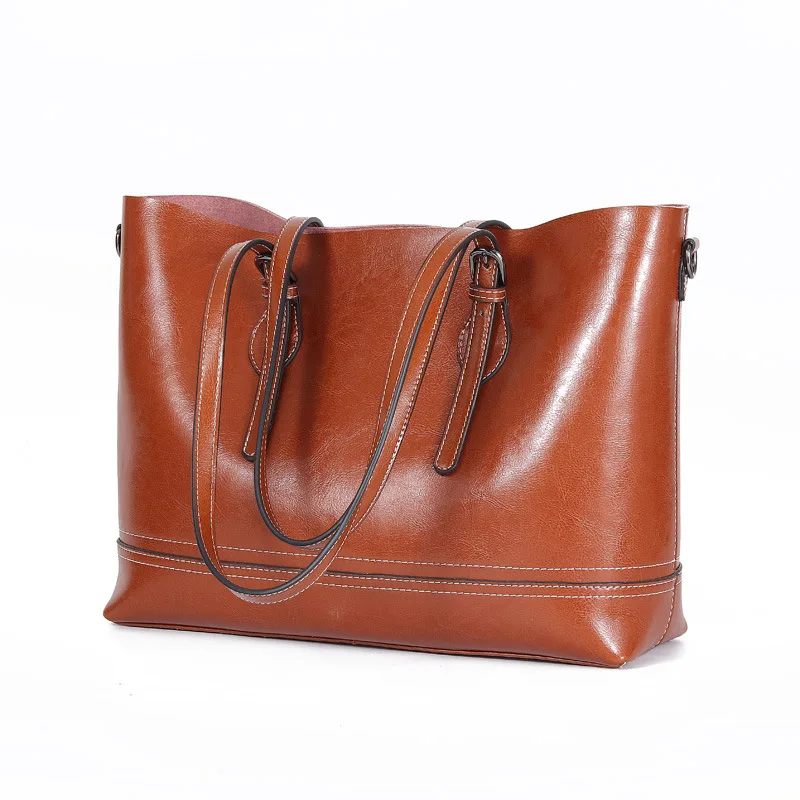 

Brown Genuine Leather Handbag Ladies Bags Large Designer Top Handle Tote Bags for Women 2019 Shoulder Bag Bolsa Mujer GL021
