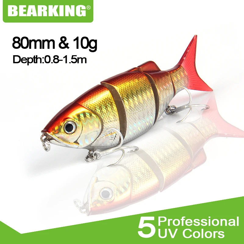 

2017 hot model Bearking 8cm 10g Fishing Wobblers 5pcs/lot Fishing Lure Bait Swimbait Crankbait with 2xstrong trebel Hooks