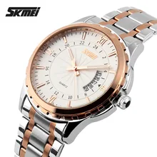 2016 Montres hommes marque de luxe Skmei quartz montre hommes en acier plein montres de plongée 30 m Mode sport montre relogio masculino