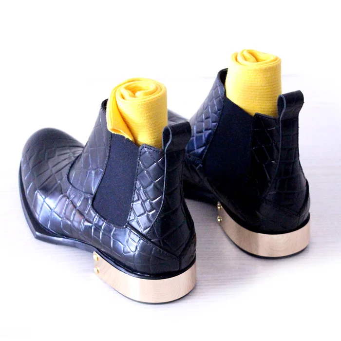 Роскошные короткие ботинки из воловьей кожи с узором в клетку; красивые мужские ботинки ручной работы на металлическом каблуке; модные ботинки без застежки