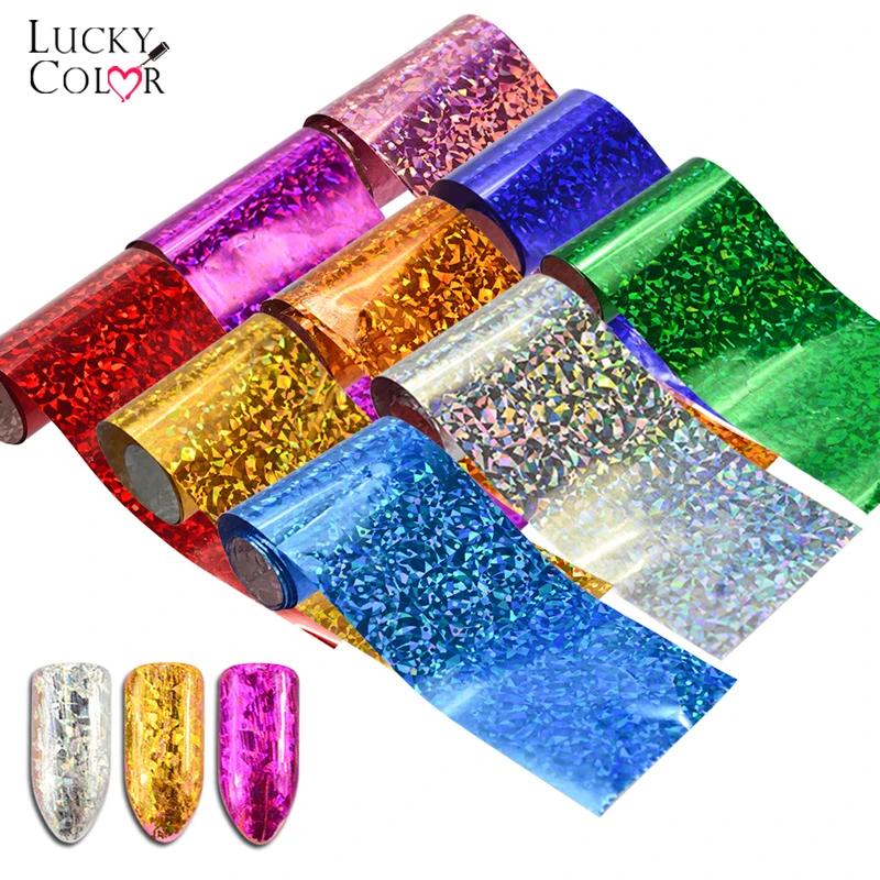

Nail Art Transfer Stickers Decals Cat Eye Laser Nail Foils Colorful Starry Sky Holographic Beauty Manicure DIY Decoration 1 Roll