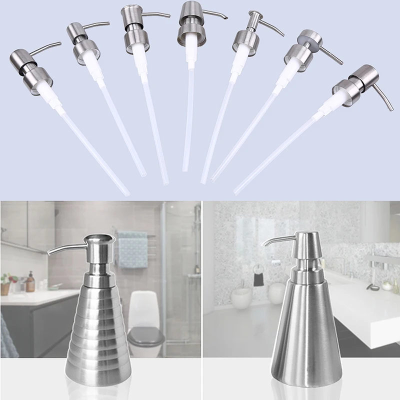 

WHISM Stainless Steel Kitchen Soap Liquid Dispenser Pump Bathroom Shower Gel Shampoo Bottle Pump Head Replacement