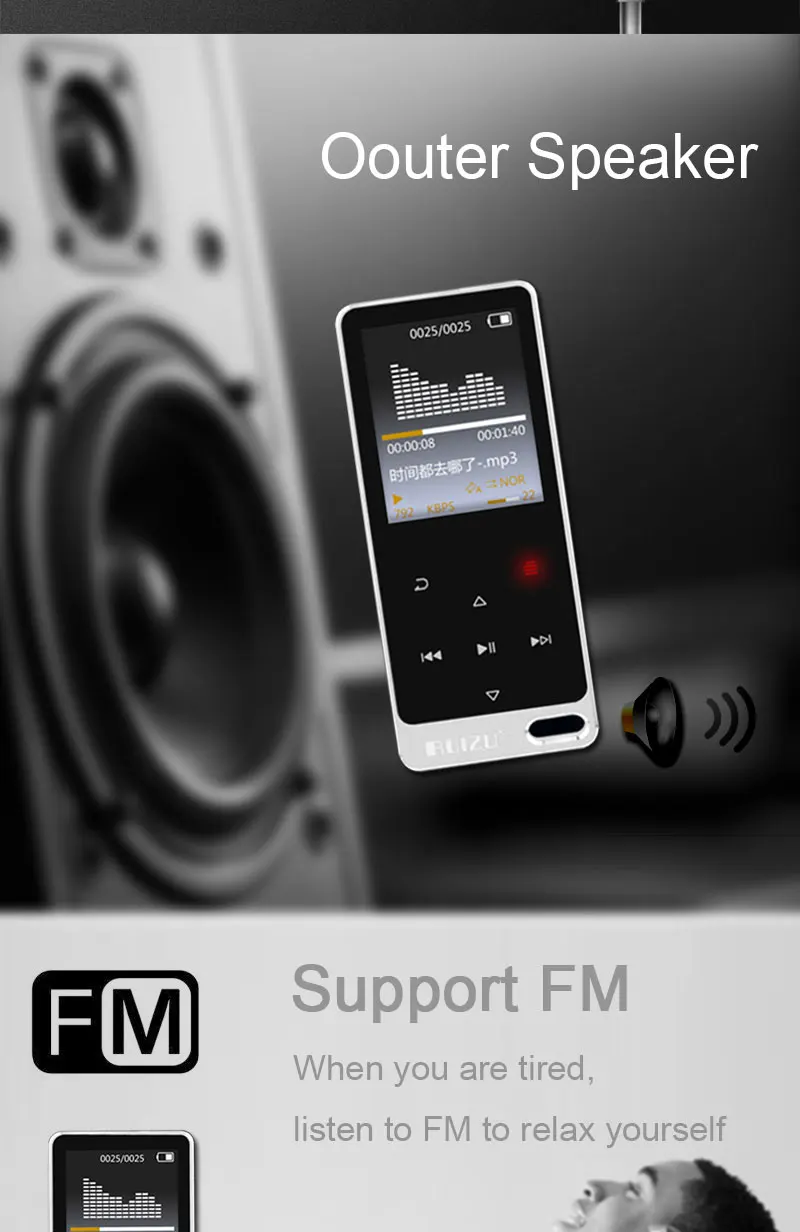 Ses "Orijinal Çalar En Radyo Kayıpsız ile Giriş 1.8 Yeni Metal Müzik çok seviyesi Kaliteli FM Yüksek MP3 e-kitaplar satan RUIZU kitap 6 Ses "Orijinal Çalar En 6