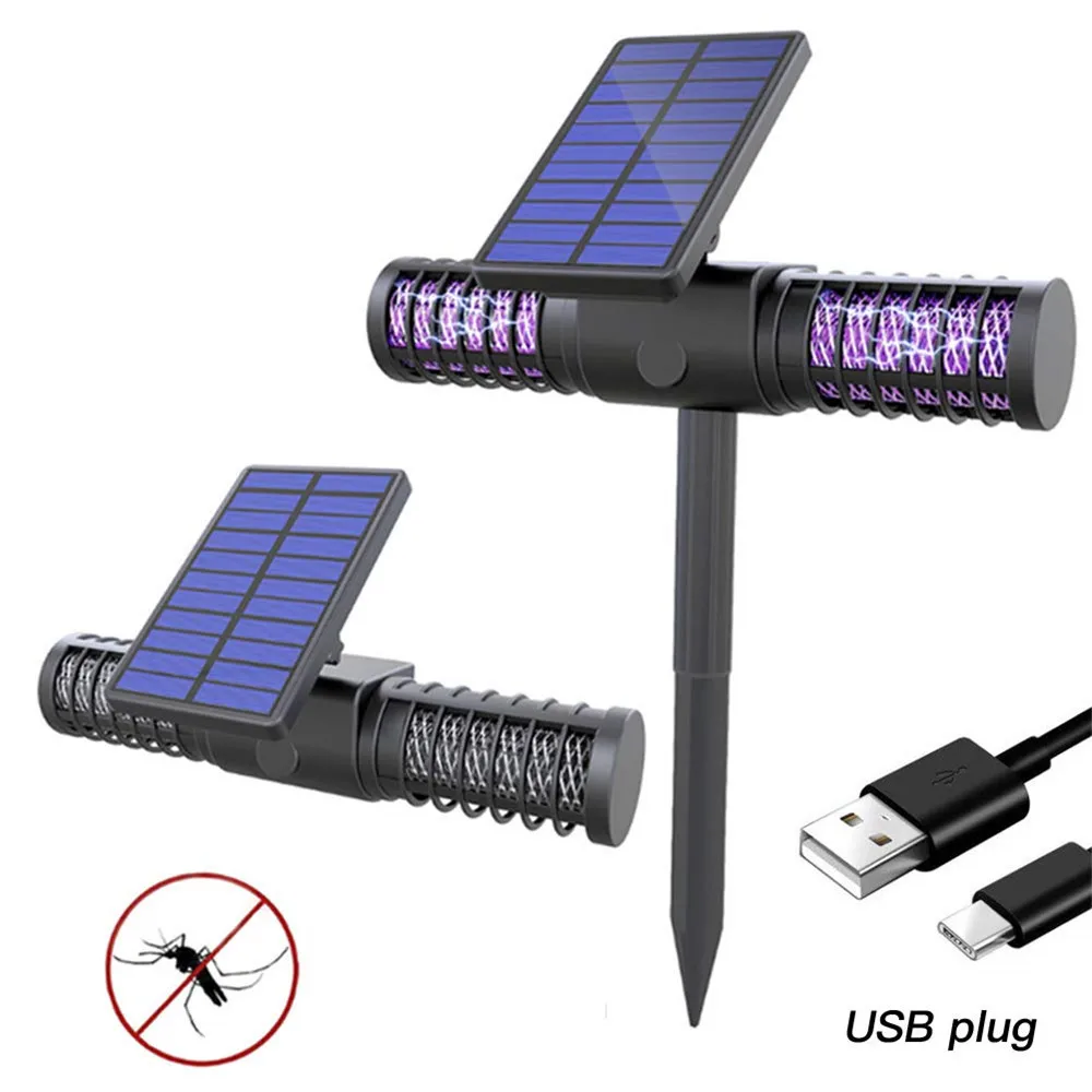 

Bug Zapper with UV Light, Indoor Outdoor Solar Insect Killer, Mosquito Trap, Fly Pests Catcher Lamp Dual-use Solar/USB Charging