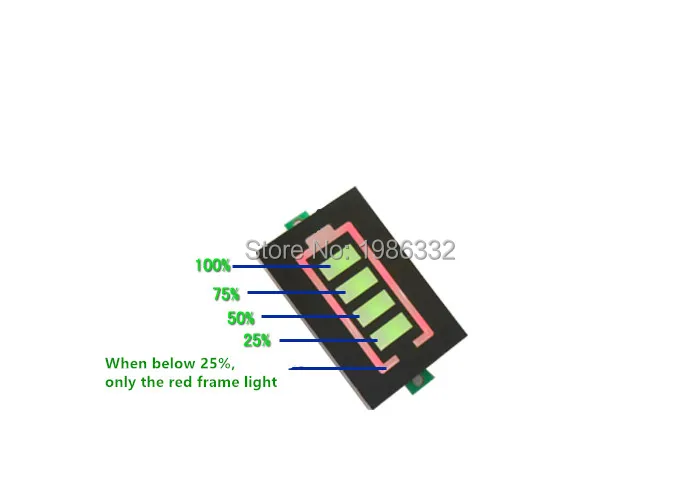 WS16 12 В свинцово-кислотная батарея процент емкость индикатора красный зеленый двойной цвет дисплей светодиодный тестер метр