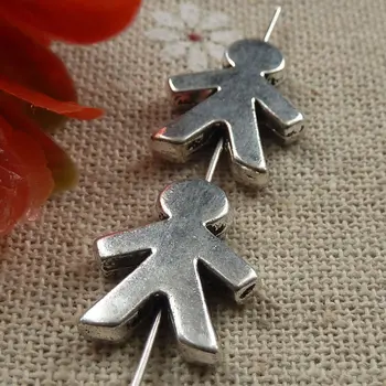 

105 pieces tibetan silver boy spacers 17x14mm #1886