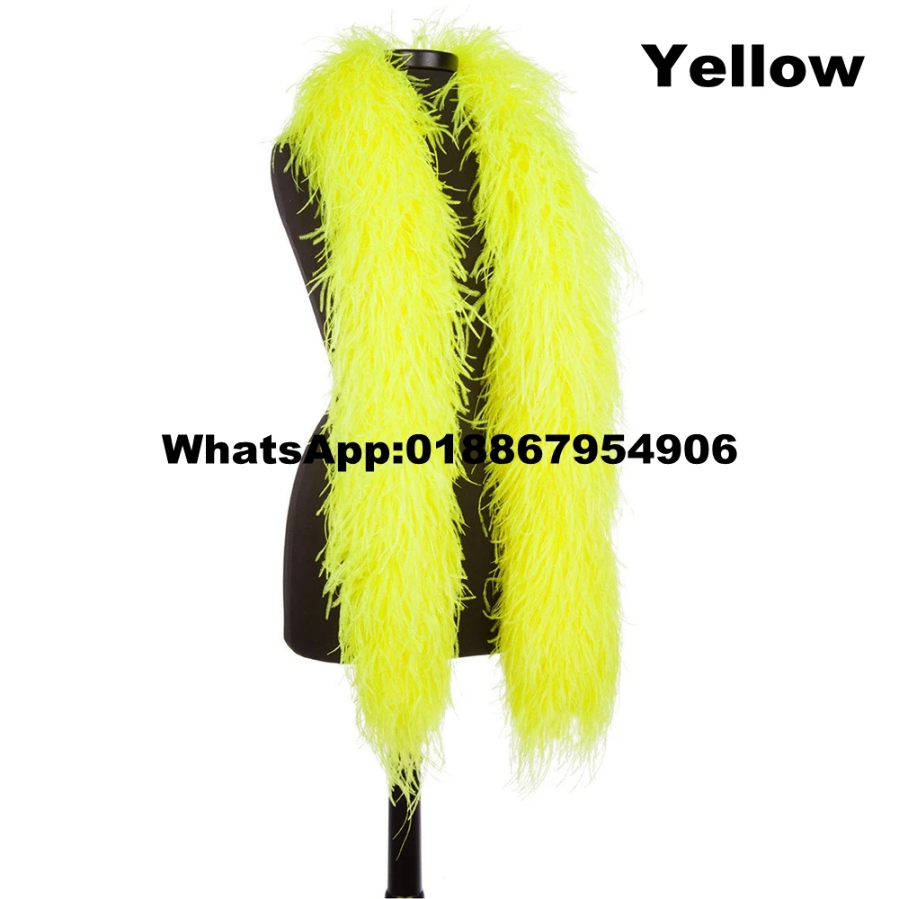 

10meters/lot 10ply Exporting Good Quality Dyed Yellow Ostrich Feather Boas 19 colors available