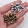 WYSIWYG 2pcs 42x35mm Pendant Octopus Octopus Charm Pendants For Jewelry Making Antique Silver Color Octopus Pendants ► Photo 1/3