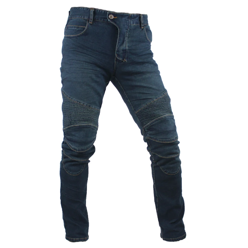 Motorcycle riding jeans with knee upgrade protection pad anti fall
