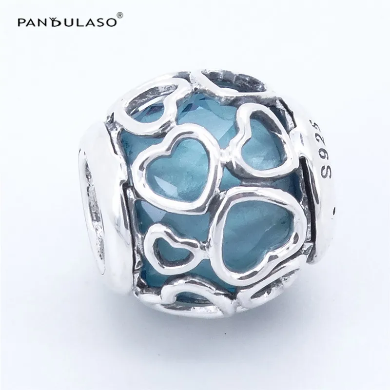 

Encased in Love Blue Charms Beads 925 Sterling Silver Jewelry beads DIY Fit Silver Charm Bracelet & Necklace For Women Wholesale