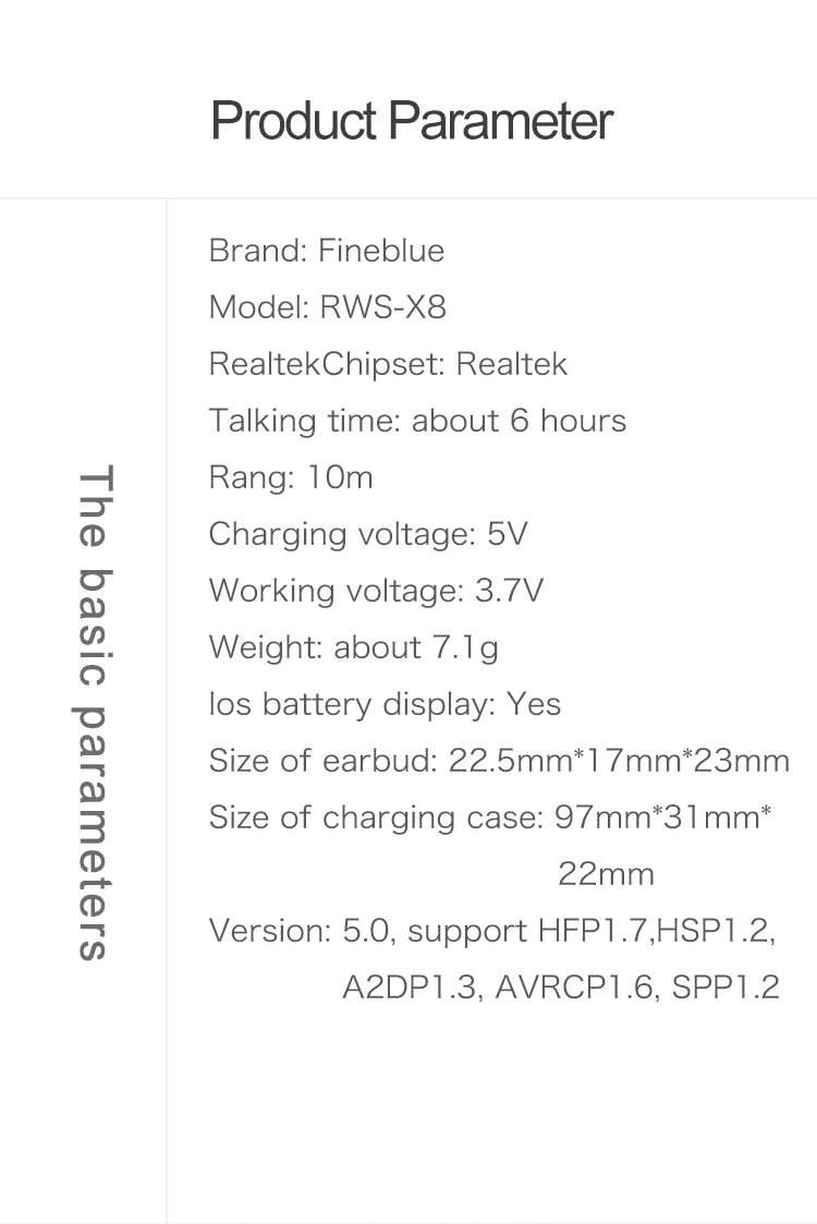 Fineblue RWS-X8 Близнецы Bluetooth 5,0 наушники мини беспроводные маленькие наушники стерео для xiaomi iphone x 7 8 plus для huawei samsung