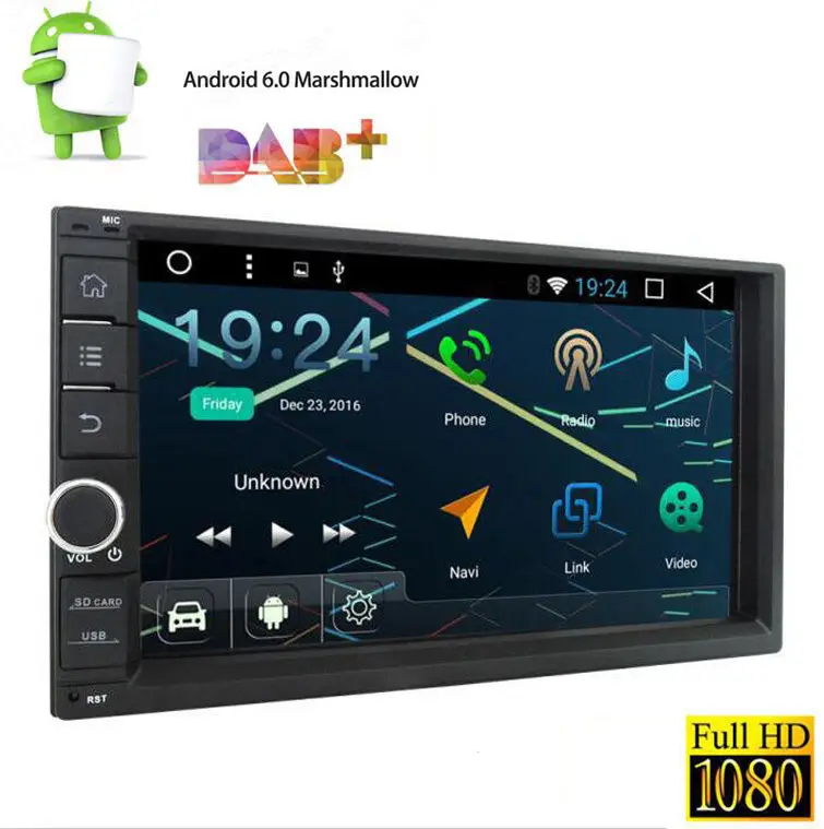 cheap 7 #039; #039; Double 2Din Android 6.0 Car NO DVD Player Radio Stereo GPS Nav Wifi 4G OBD2