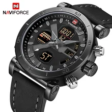 NAVIFORCE Топ люксовый бренд спортивные часы мужские кожаные водонепроницаемые армейские военные цифровые Кварцевые аналоговые наручные часы Мужские часы
