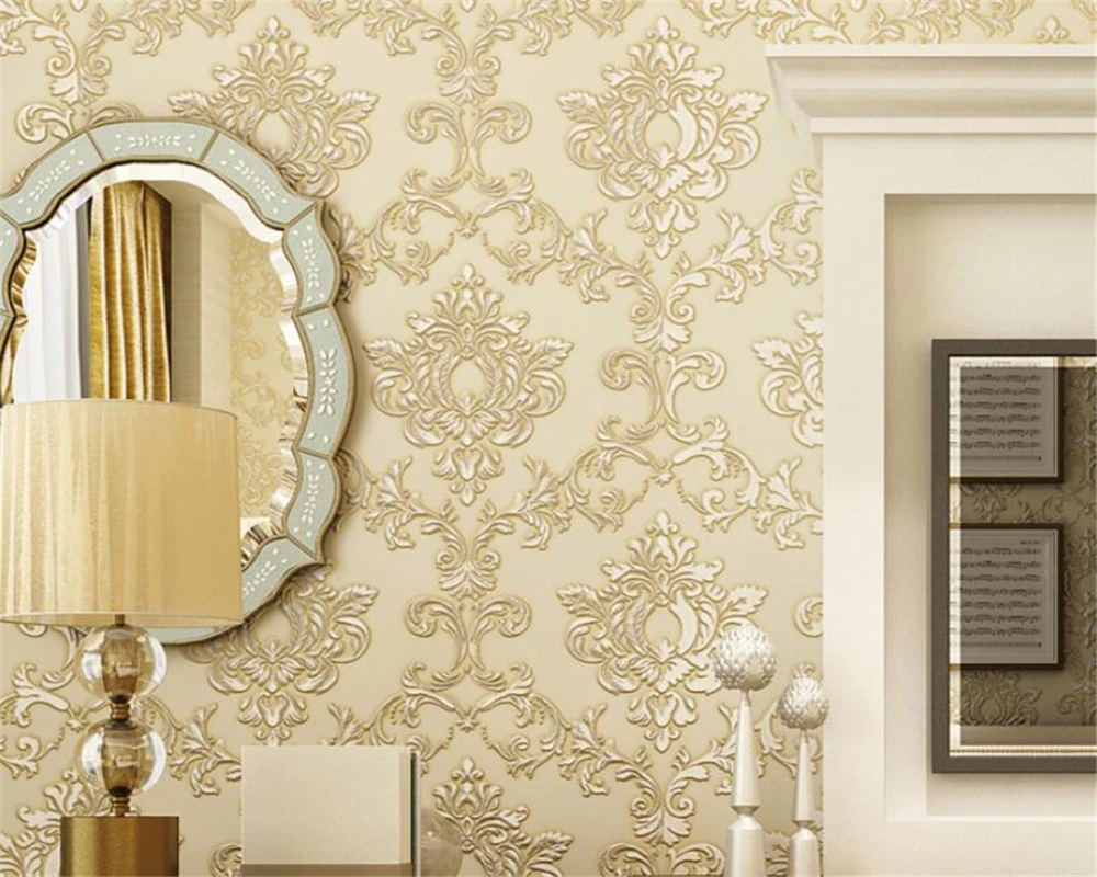 Beibehang High end luxury European style wallpaper bedroom living room