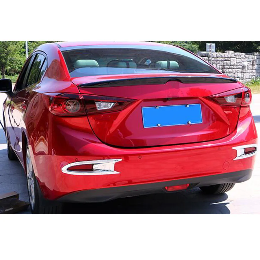 2x Chrome ABS заднего Tail Туман свет лампы рамка Обложка отделка Стайлинг Fit для Mazda 3 Axela авто аксессуары