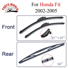 Комбинированные силиконовые резиновые ветровое стекло Передние и задние стеклоочистители для Honda Fit, 2002-2005.стеклоочиститель автомобильные аксессуары