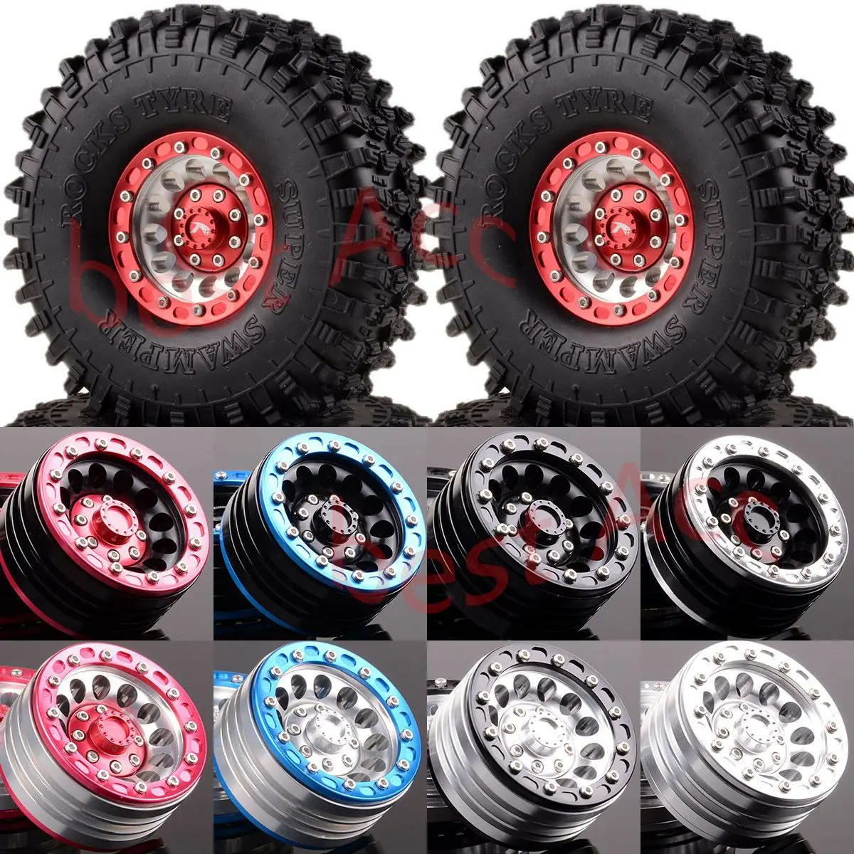 

4x1.9" Rock Crawler Metal Wheels & OD:120MM Tyres RC CAR 1:10 CC01 SCX10 D90 HSP