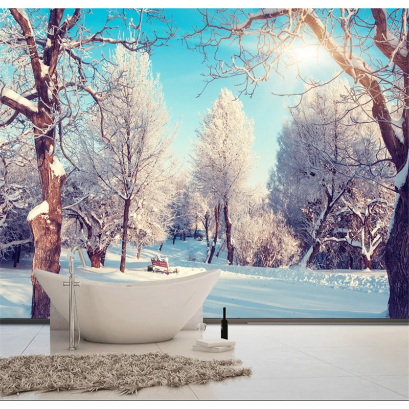 Vergelijk prijzen op snow winter wallpaper online winkelen ... Woonkamer decoratie winter
