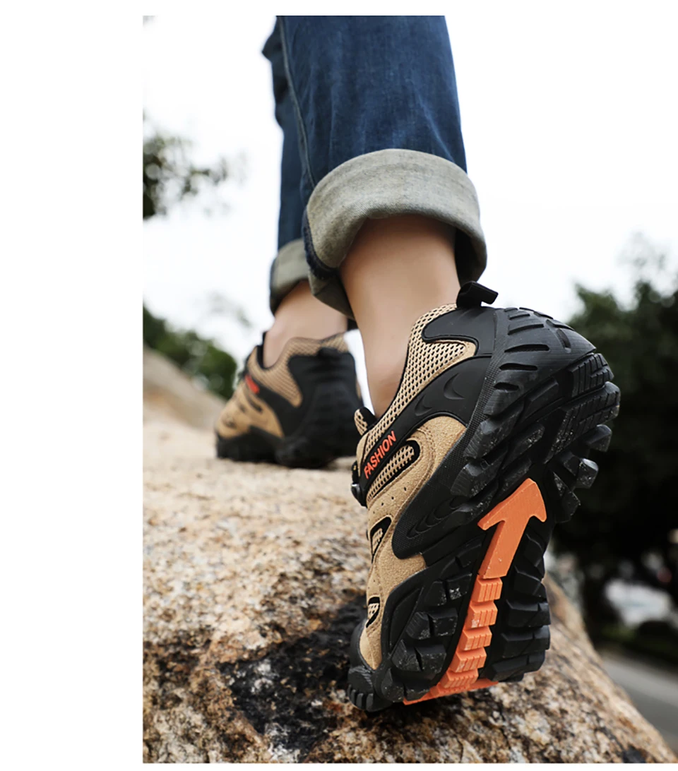 Открытый Треккинг походные мужские кроссовки весна/Лето Дышащие Нескользящие Мягкие сетчатые туфли горные альпинистские туфли