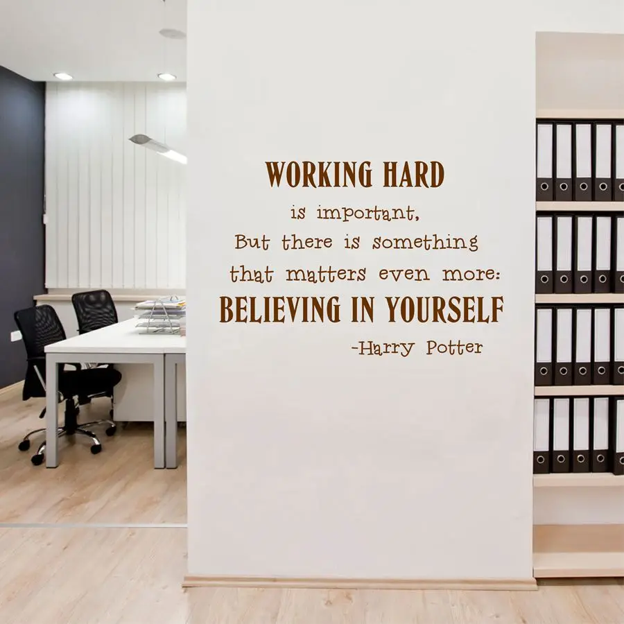 Glauben in selbst Wandkunst Aufkleber Harry Potter Zitate Vinyl Wandtattoos Für Büro Arbeitszimmer Dekoration in Glauben in selbst Wandkunst Aufkleber Harry