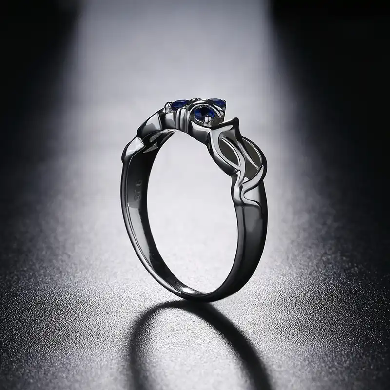 ゼルダ息野生の925スターリングシルバーゾラサファイア婚約指輪 Rings Aliexpress