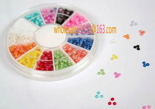 50Set/Lot WHEEL NAIL ART TIP HALF ROUND BABY PEARL DECORATION E040 | Красота и здоровье