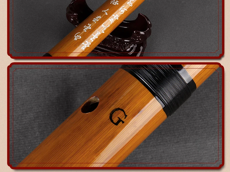 F/G ключ Вертикальная бамбуковая флейта 6 отверстий коричневый музыкальный инкрустация китайский ручной духовой инструмент легко узнать