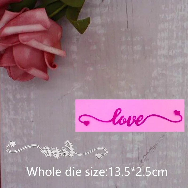 

Love die Metal Steel Cutting Embossing Dies For Scrapbooking paper craft home decoration Craft 13.5*2.5 CM