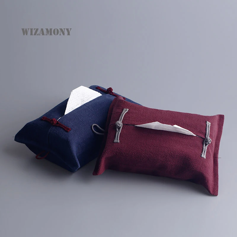 WIZAMONY الراقية خمر الصينية الإبداعية الجدول الديكور القطن الأنسجة صناديق الشاي مربع تخزين حالة الأنسجة مناديل ورقية للوجه المنزل